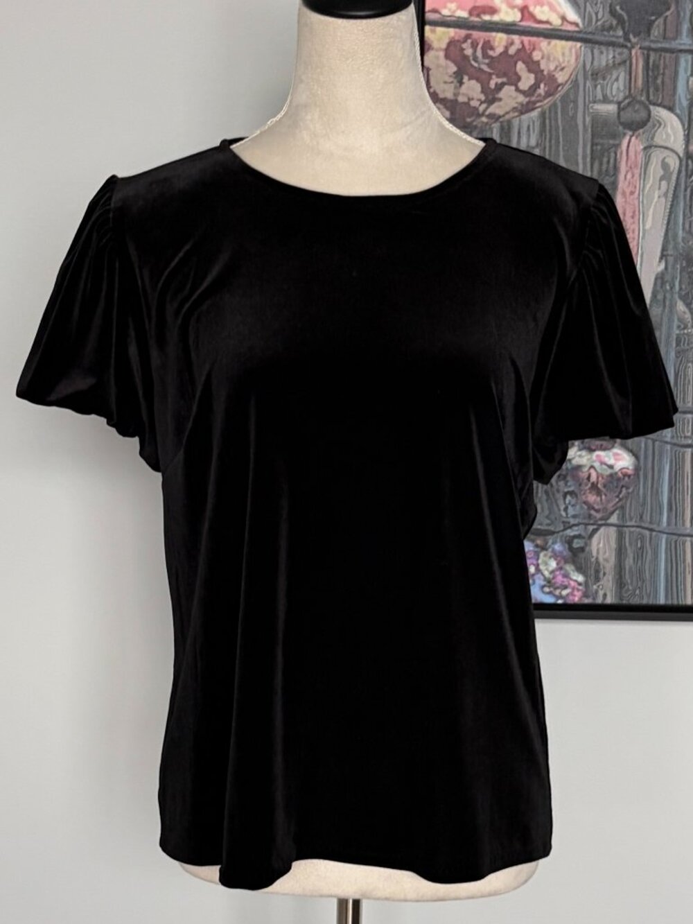 Parker Black Velvet Top L